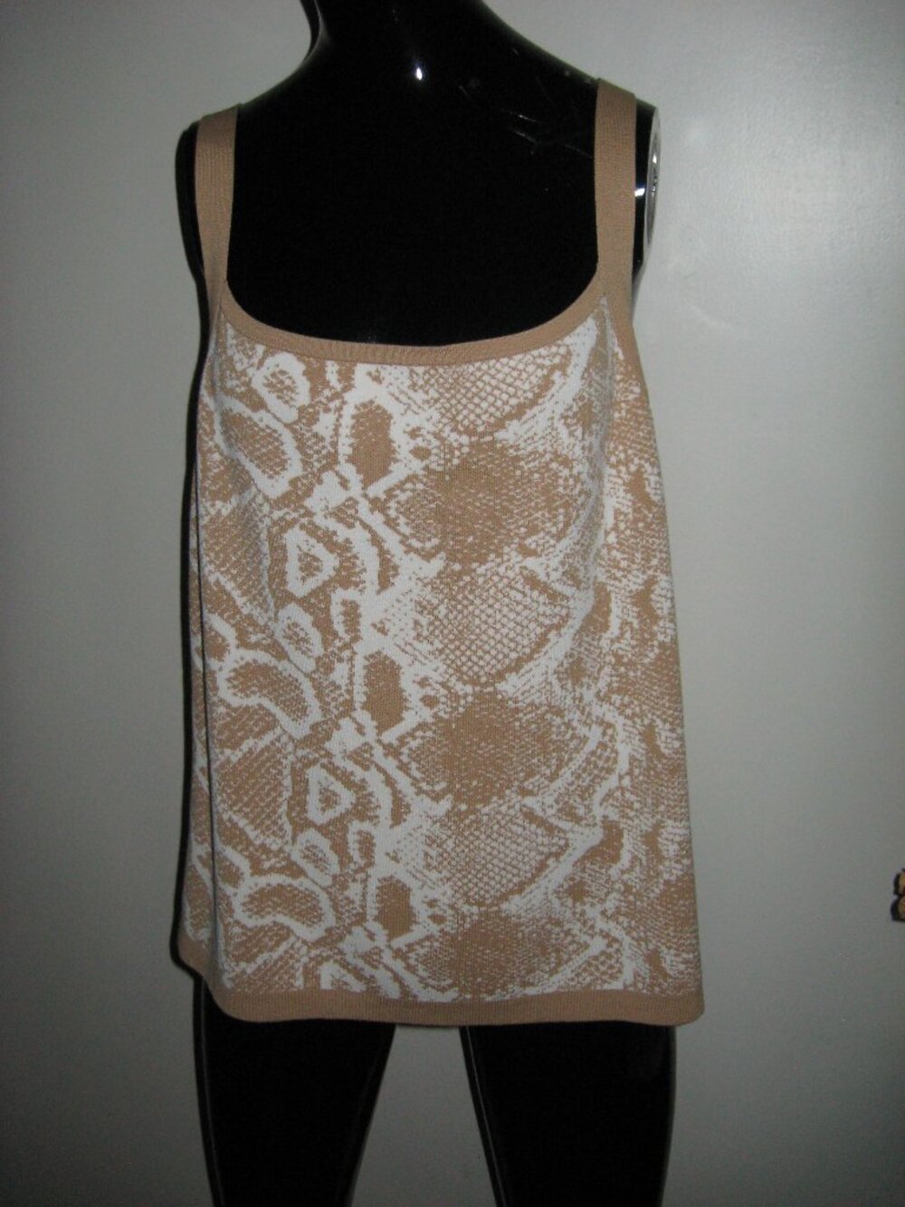 NWT Nine West  tan python tank style knit top